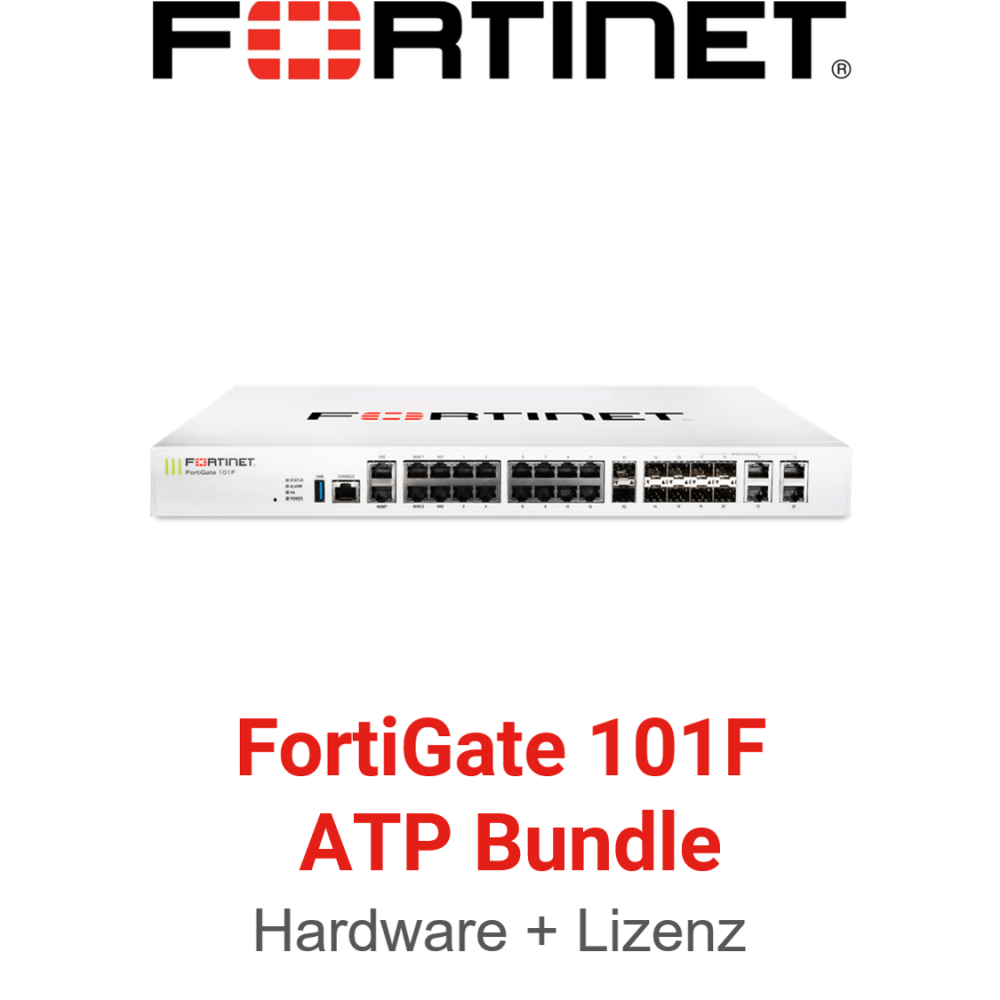 Fortinet FortiGate 101F Firewall Hardware + Advanced Threat Protection (ATP) Lizenz Vorderseite